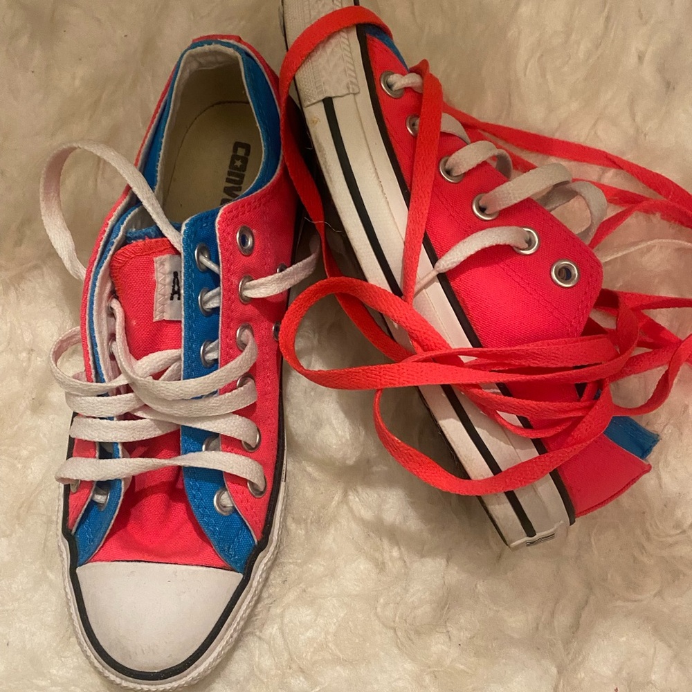 Converse Pink and Blue Sneakers Classic Canvas Low-Top